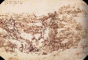 LEONARDO da Vinci Landscape in the Arnotal china oil painting artist